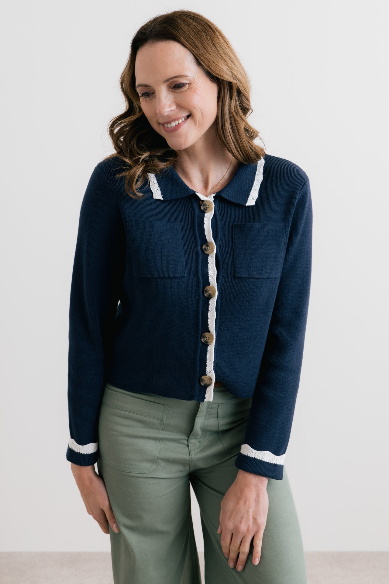 Lily and Me Piper Knitted Jacket Navy