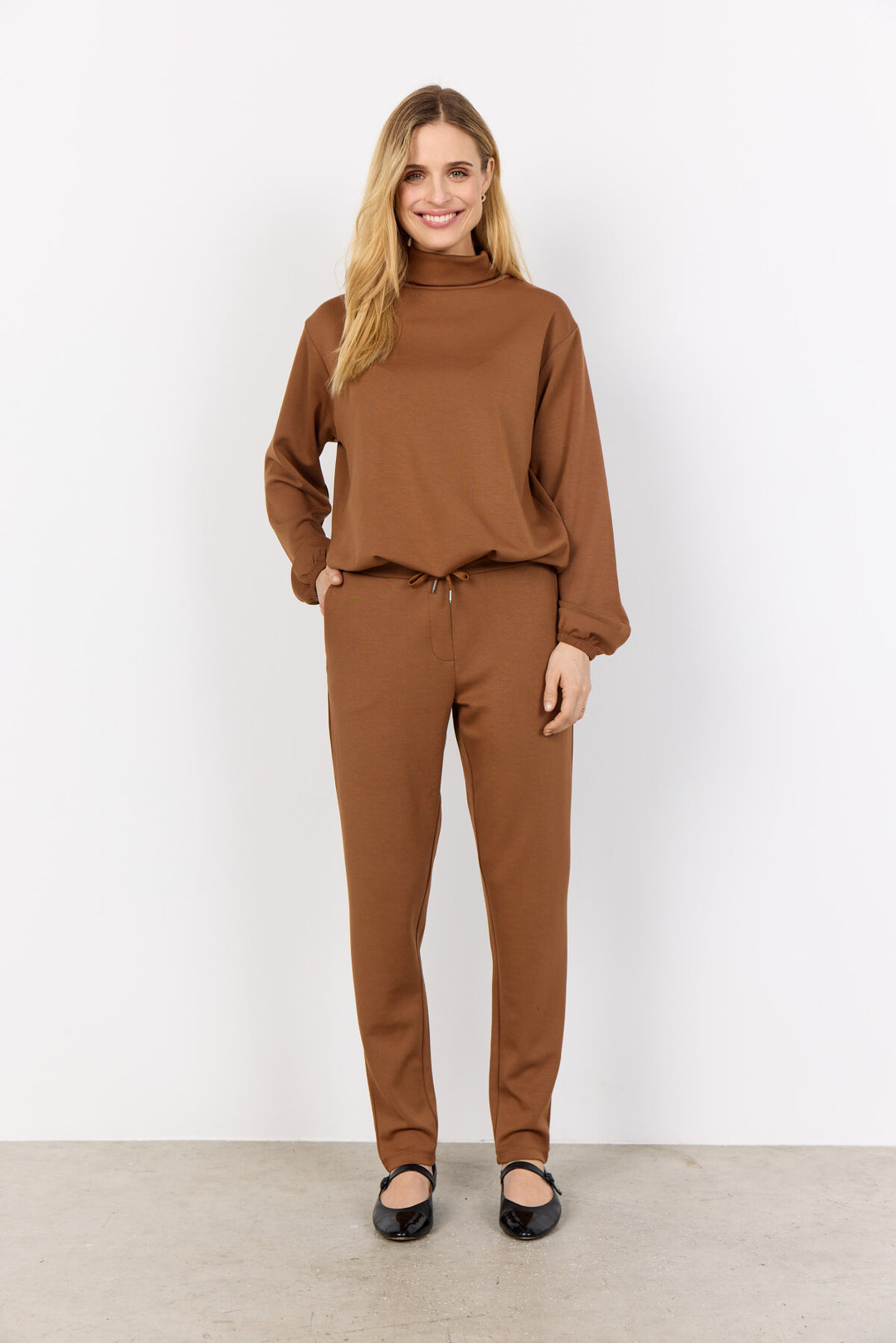 Soya Concept Banu 203 Sweatshirt Brown-Shirts & Tops-White finn