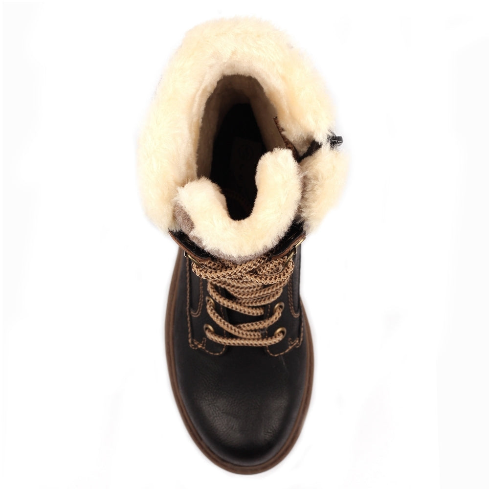 Lunar Cambridge Mid Calf Black Boot-Footwear-White finn
