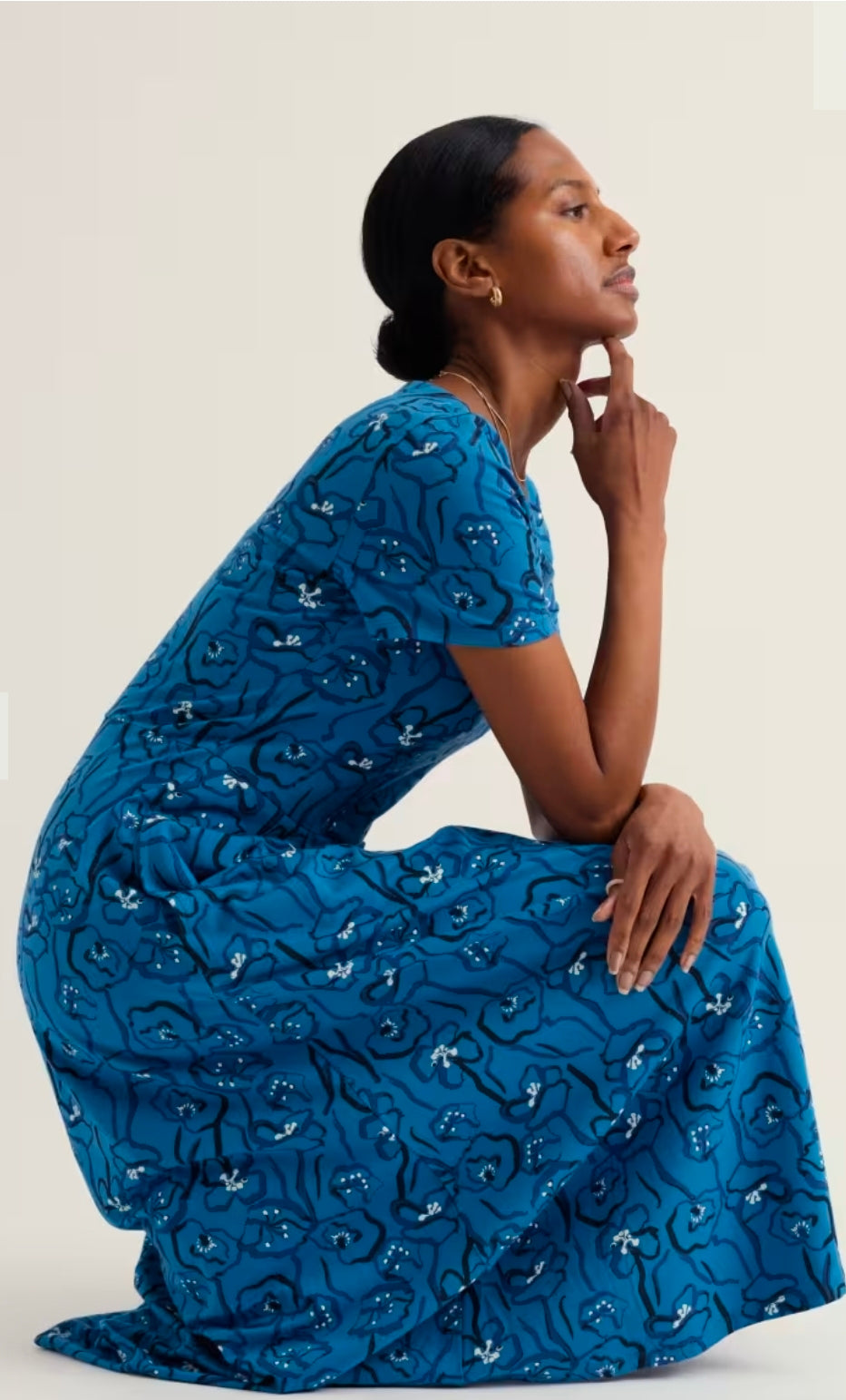 Seasalt Veronica Short Sleeve Midi Dress in GOTS-Certified Organic Cotton