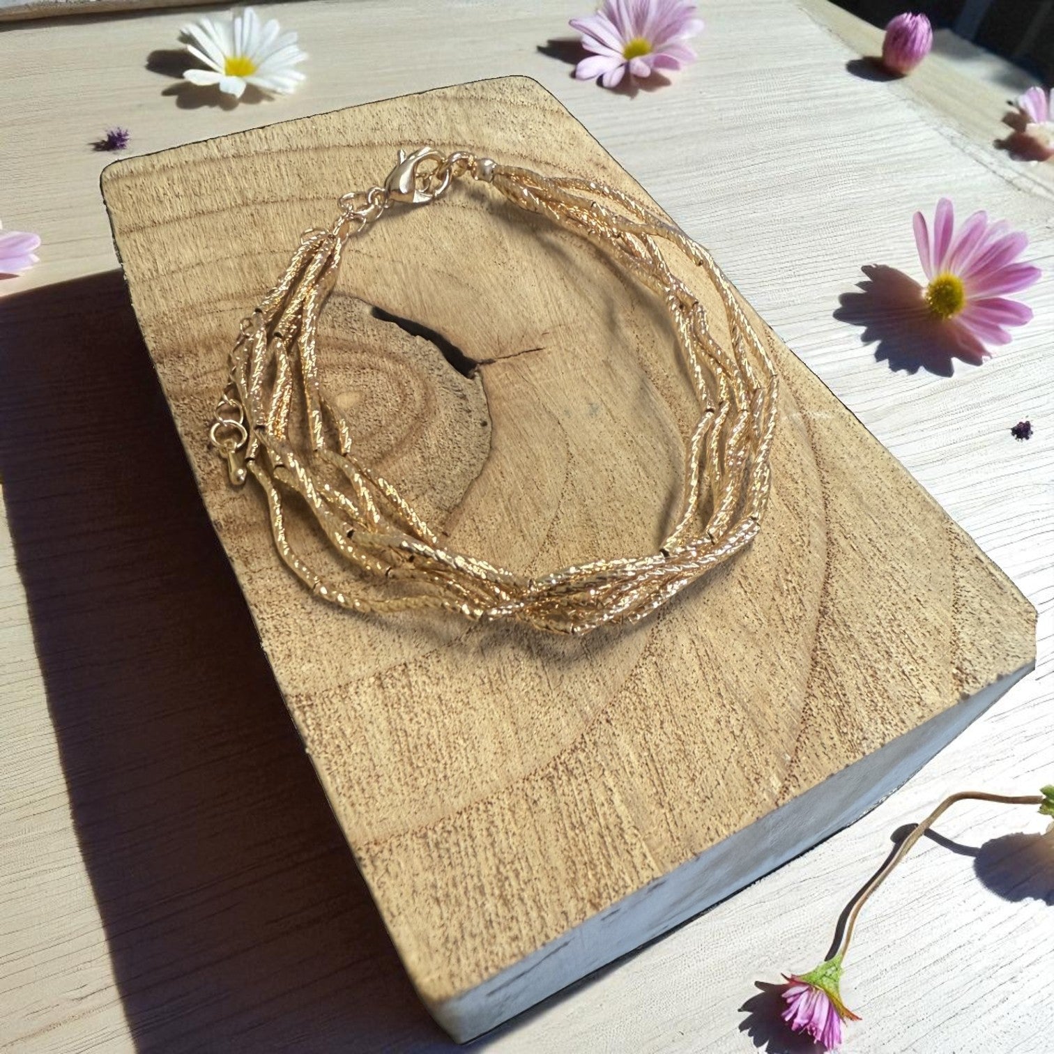 Jess and lou Multi-Strand Twisted Wire Bracelet BR240-Jess and Lou-White finn