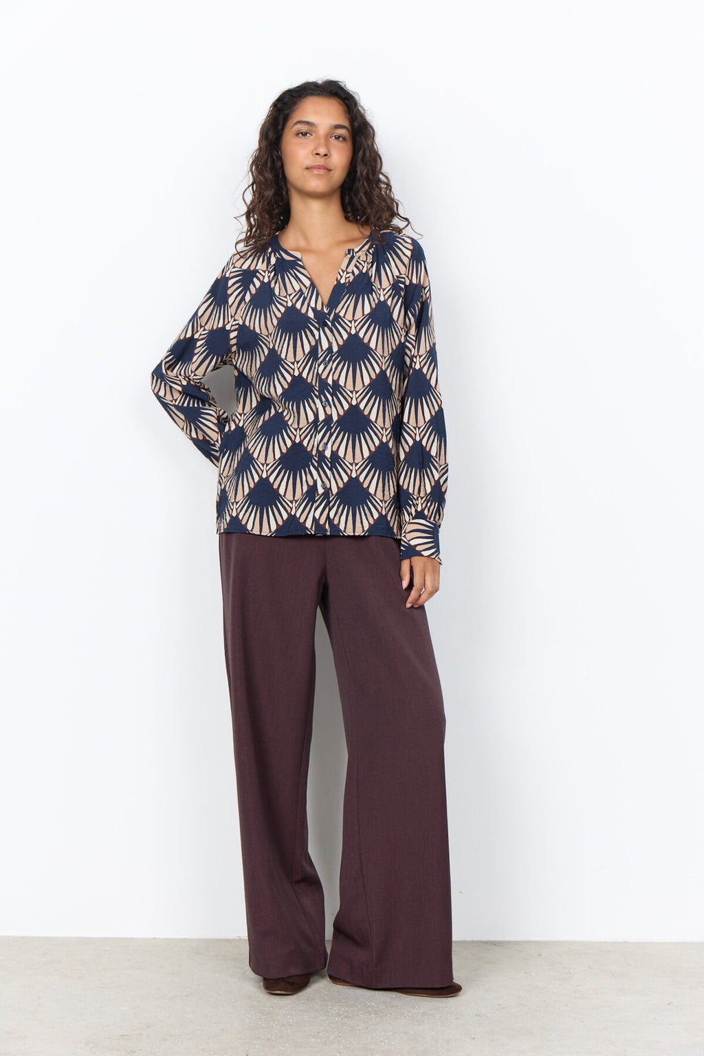 Soya Concept SC-HALIN AOP 1 Shirt Navy
