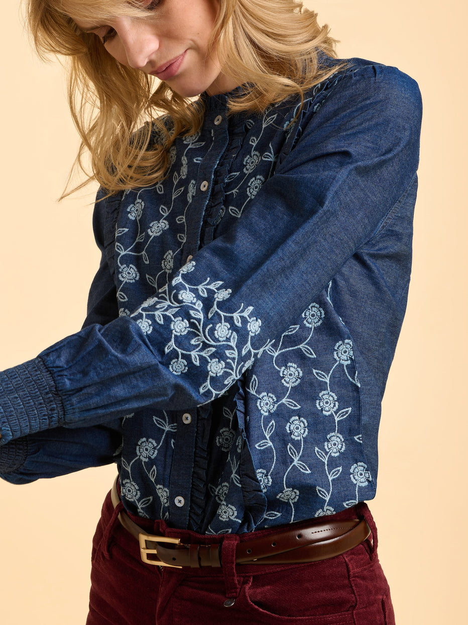Brakeburn Sienna Denim Blouse.