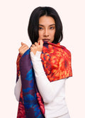 Powder Chrystanthemum Lux Print Scarf