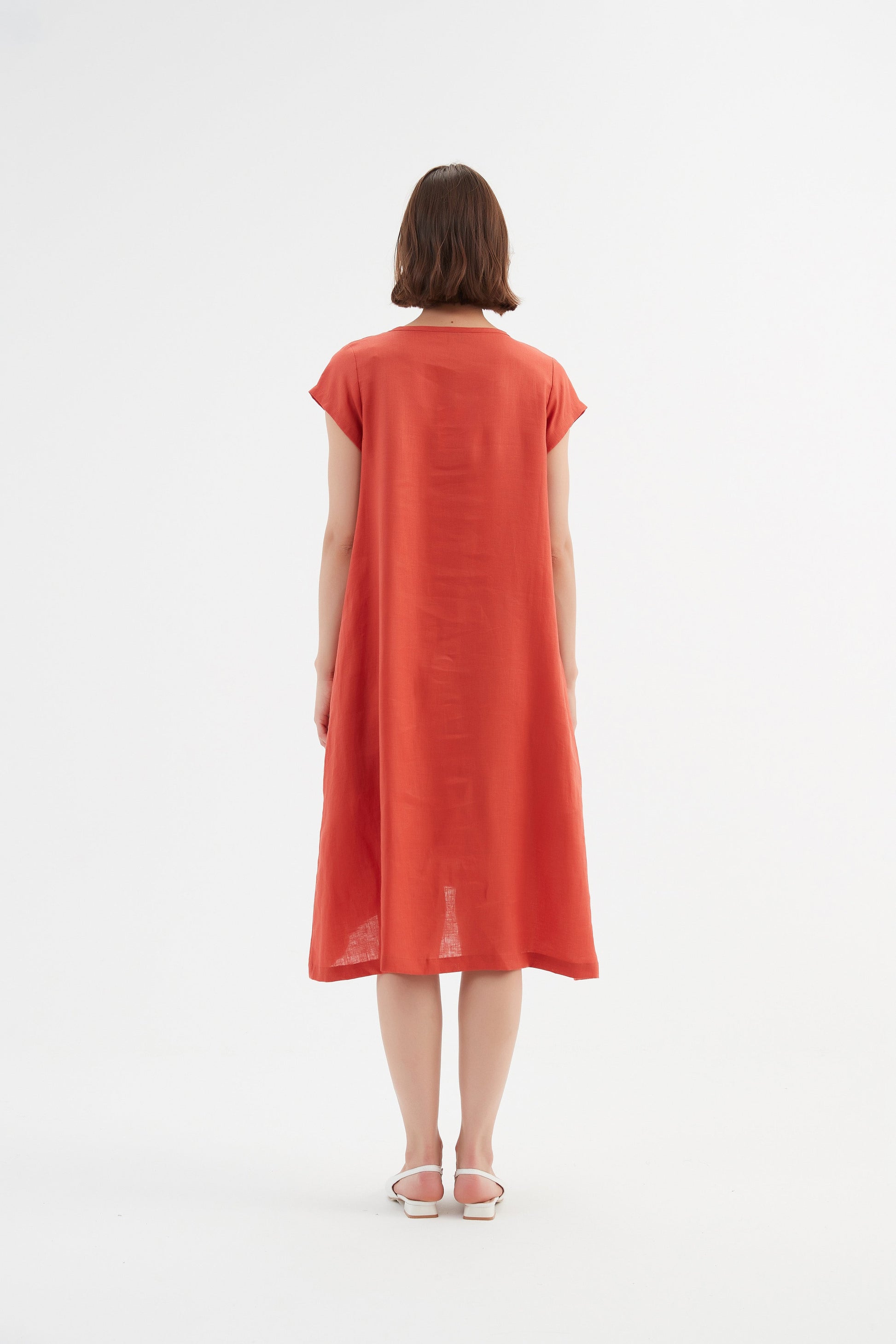 Tirelli Cross Front Detail Dress-White finn