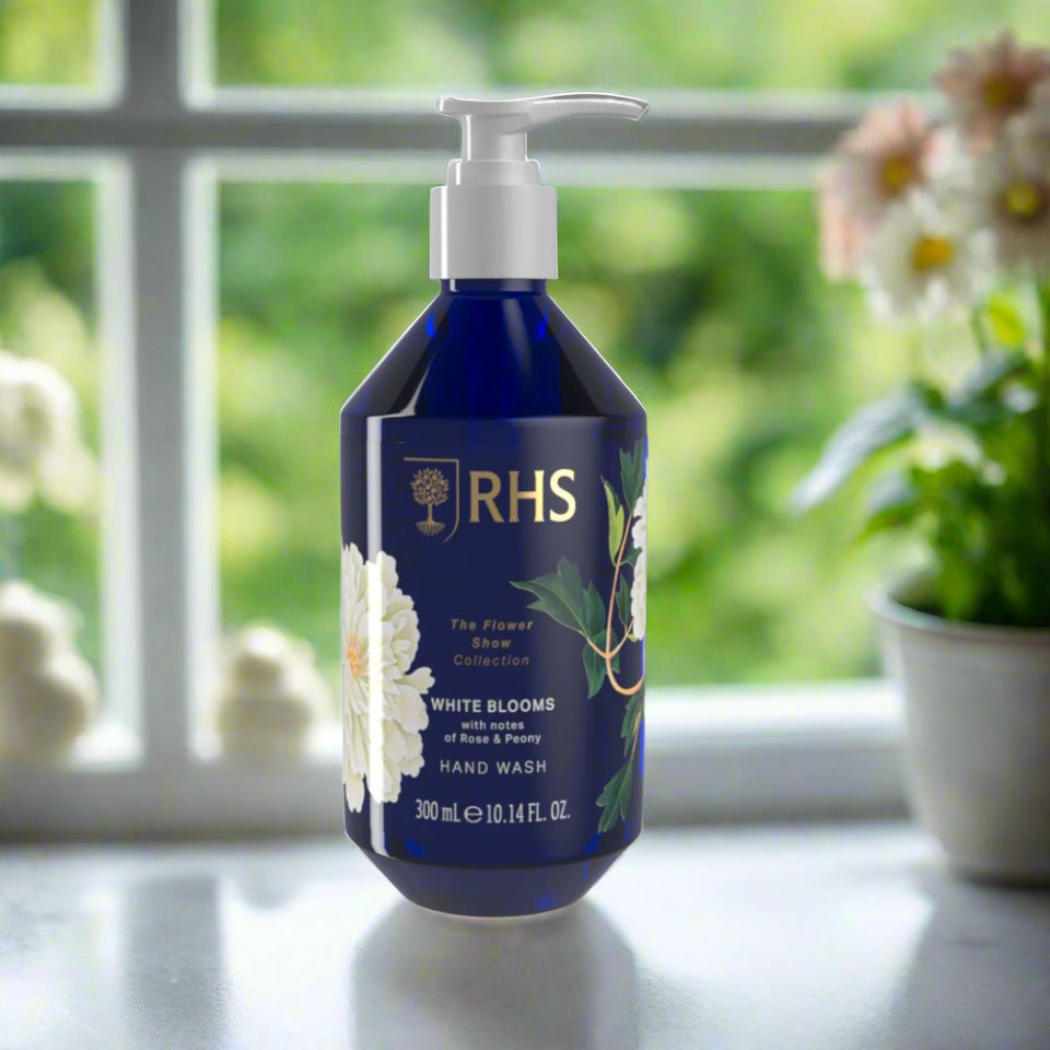 RHS Flower Show White Blooms Hand Wash 300ml-Somerset Toiletries-White finn