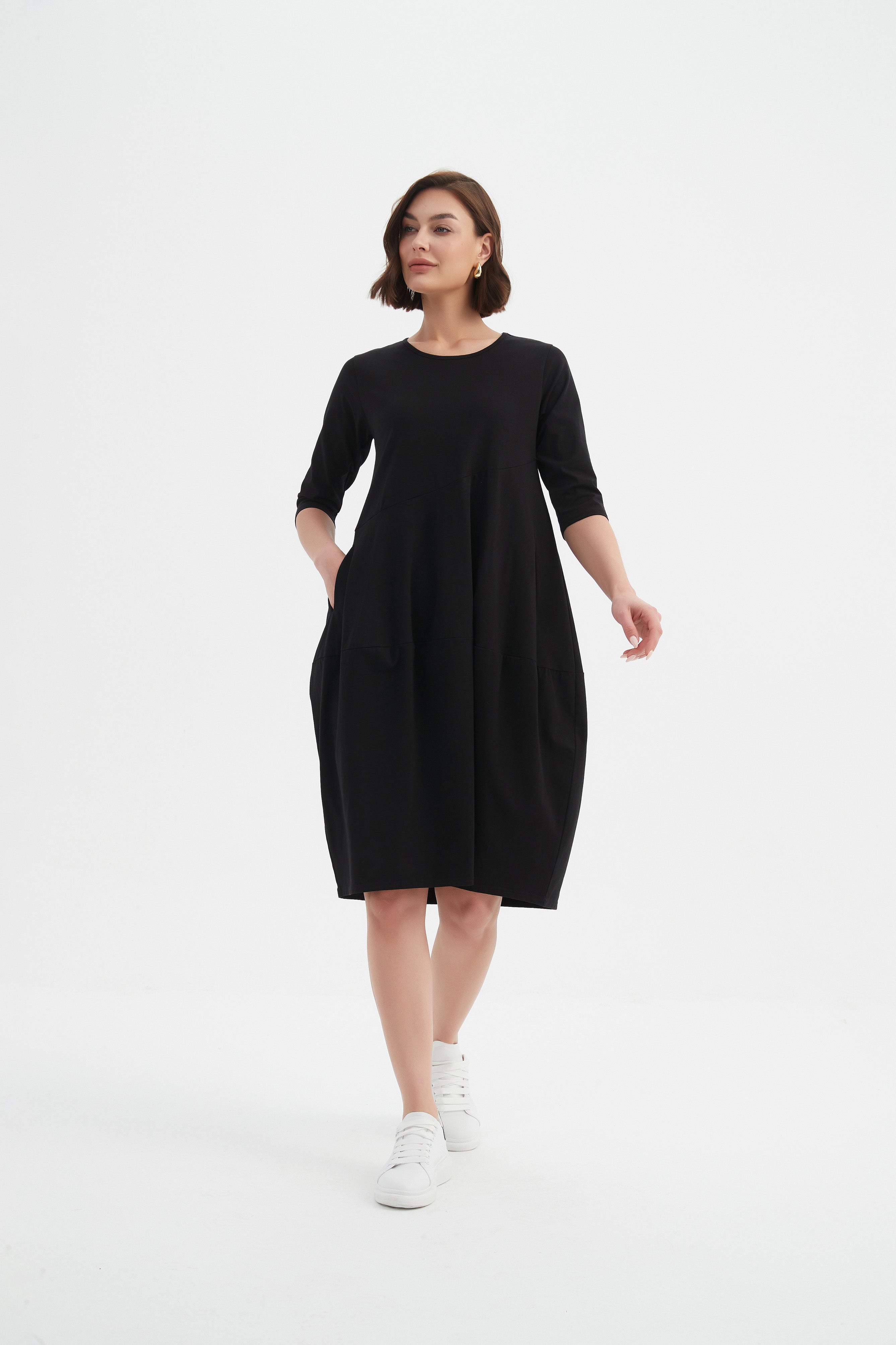 Tirelli Diagonal Seam Dress-Dress-White finn