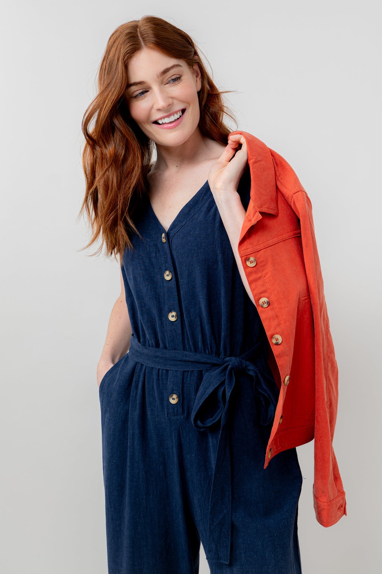 Lily and Me Allium Jumpsuit Plain Linen-Jumpsuit-White finn