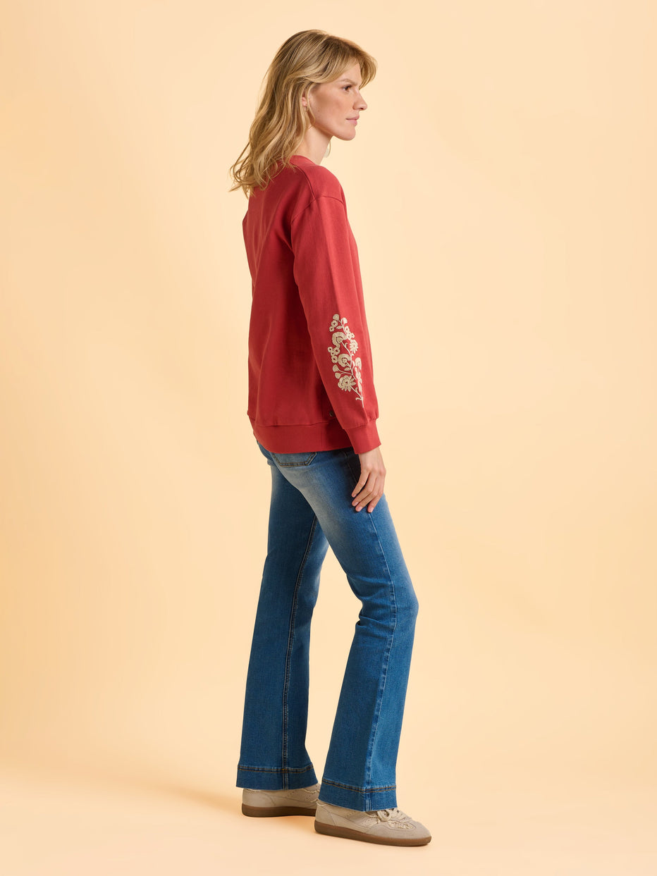 Brakeburn Ferndown Crewneck Sweatshirt-Shirts & Tops-White finn