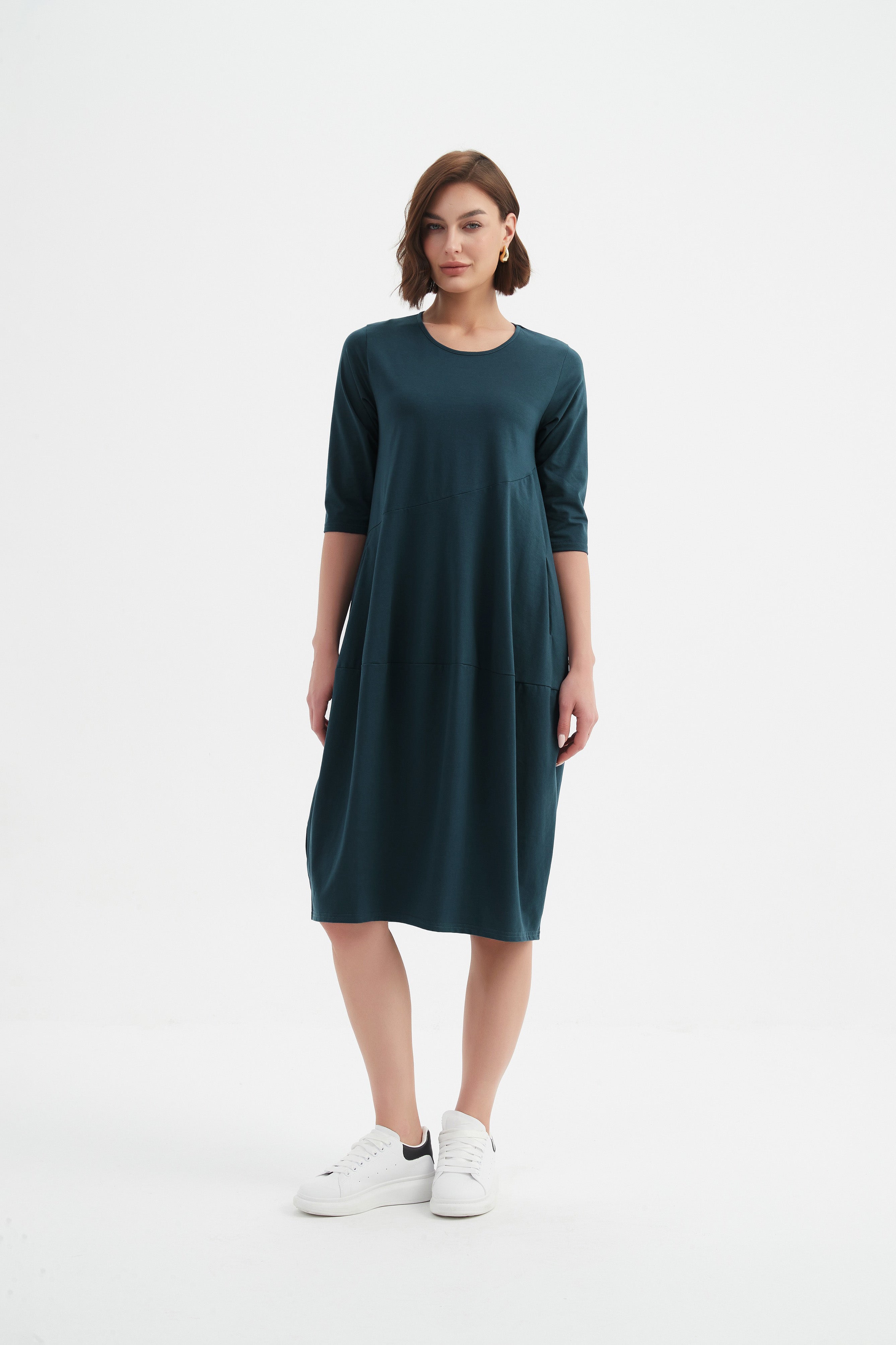 Tirelli Diagonal Seam Dress-Dress-White finn
