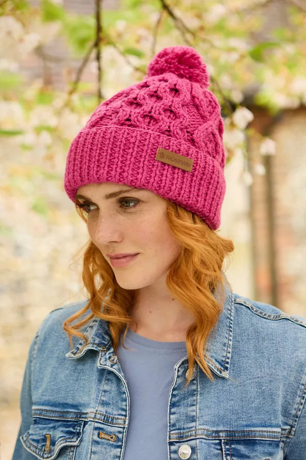 Pachamama Enniskerry Bobble Beanie (Merino) Rose