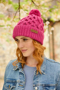 Pachamama Enniskerry Bobble Beanie (Merino) Rose