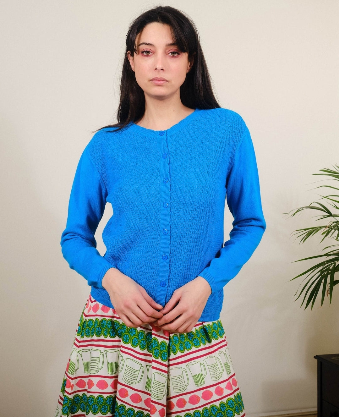 Pretty Vacant Vivien Cardigan Menthol Blue-White finn