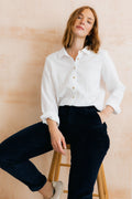 Lily and Me Ana Textured Organic Cotton Shirt White