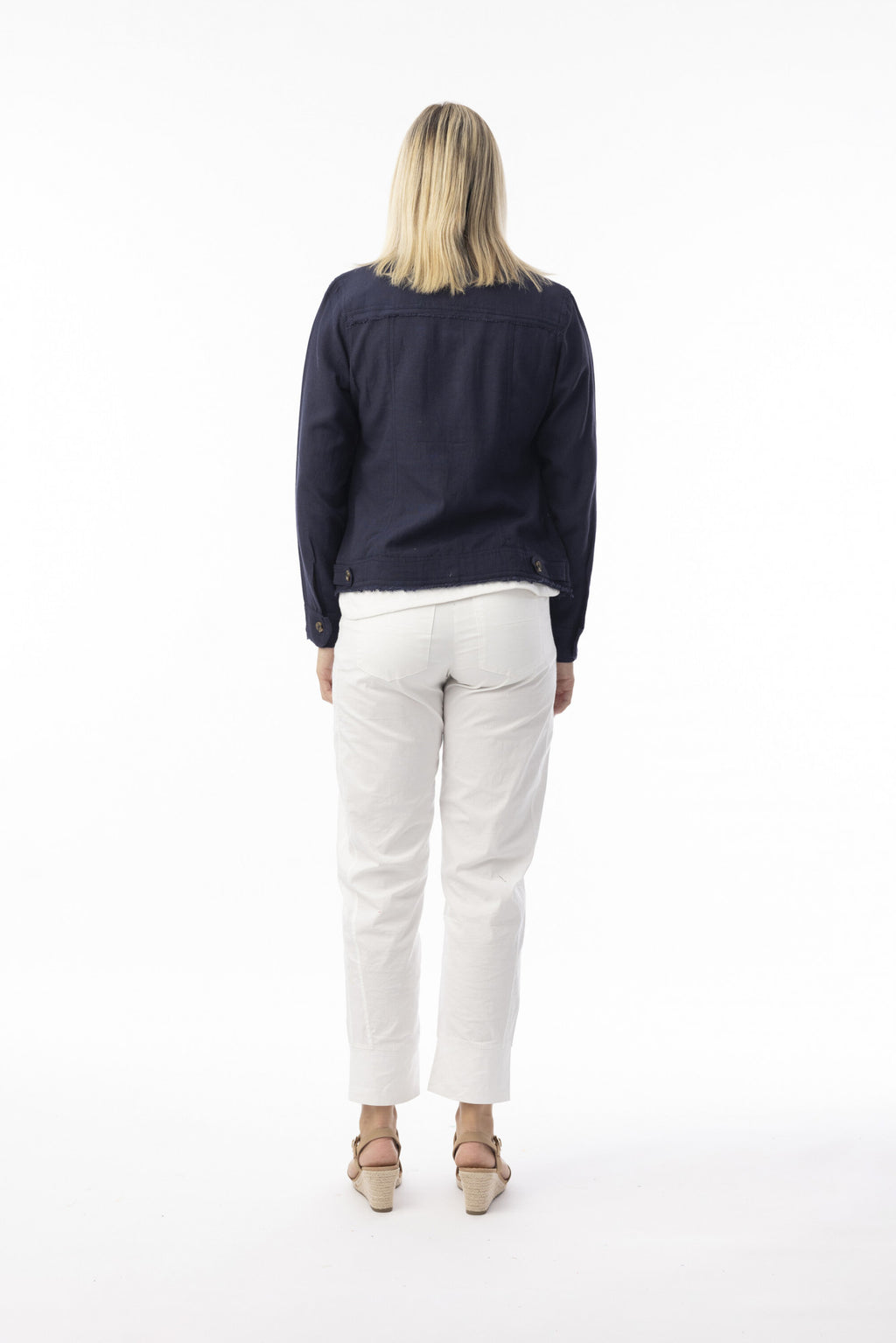 Orientique Linen Essentials Jacket-Orientique-White finn