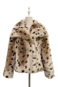 Luxe Fluffy Faux Fur Coat with Shawl Collar