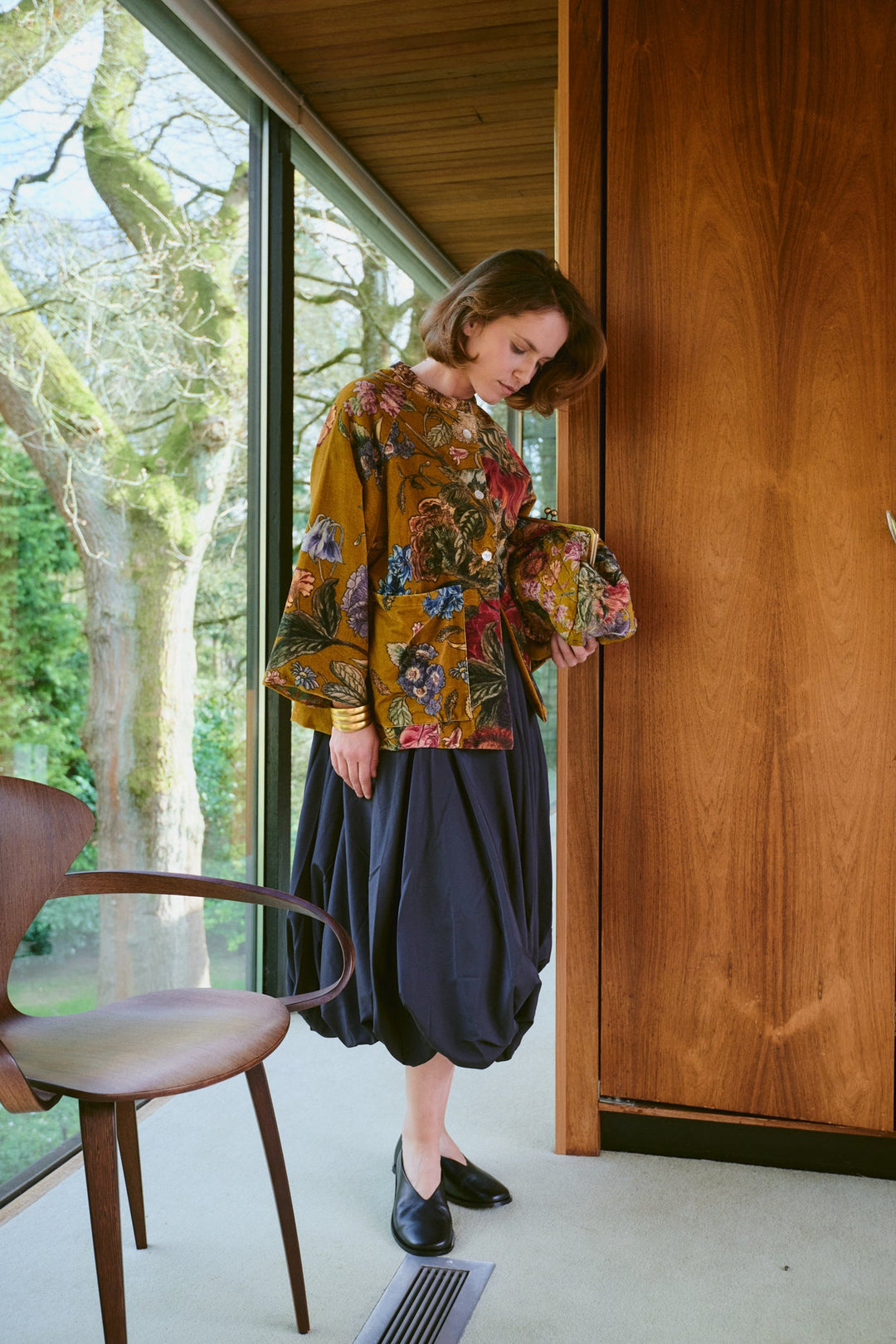 One Hundred Stars Primula Gold Velvet Jacket-Coats & Jackets-White finn