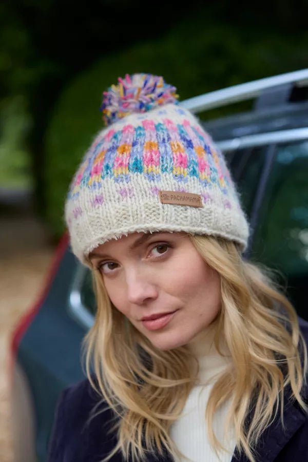 Pachamama Arundel Bobble Beanie Oatmeal-Pachamama-White finn