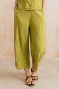 Lily and Me Drift Textured Seersucker Culottes Lime