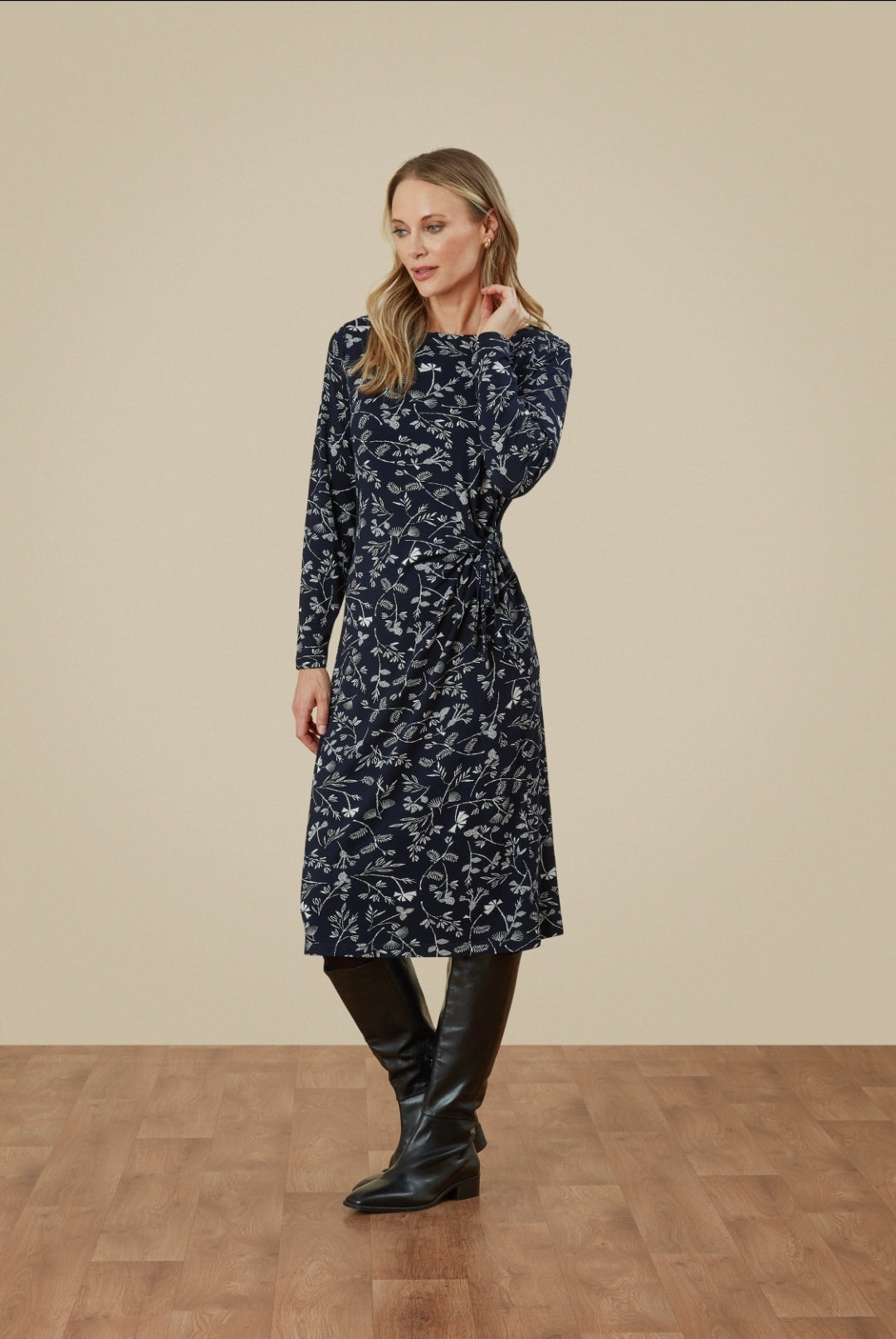 TALIA DRESS VERBENIA PRINT-White finn