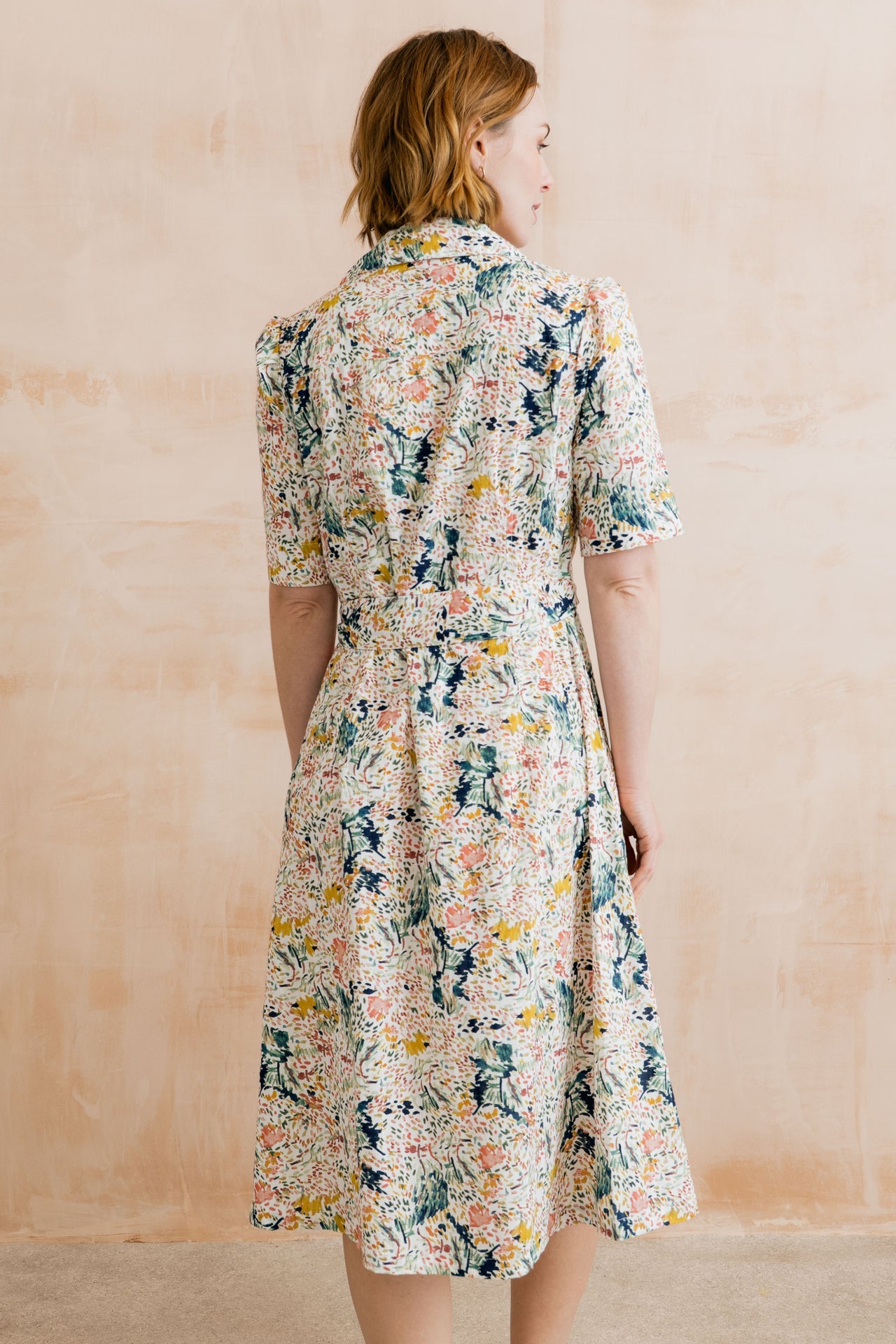 Lily and Me Robyn Organic Cotton Ditsy Print Belted Tea Dress