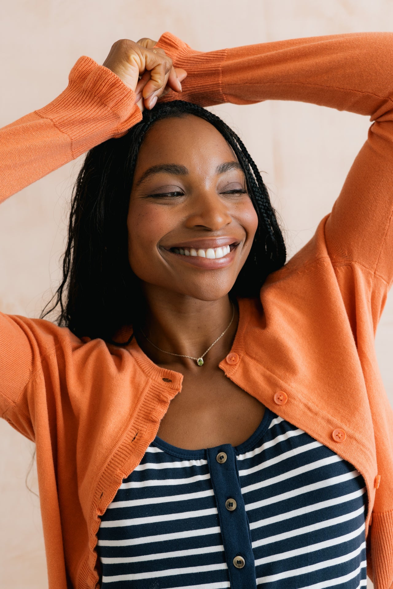 Lily and Me Lauren Ruffle Outfitter Cardigan Soft Orange