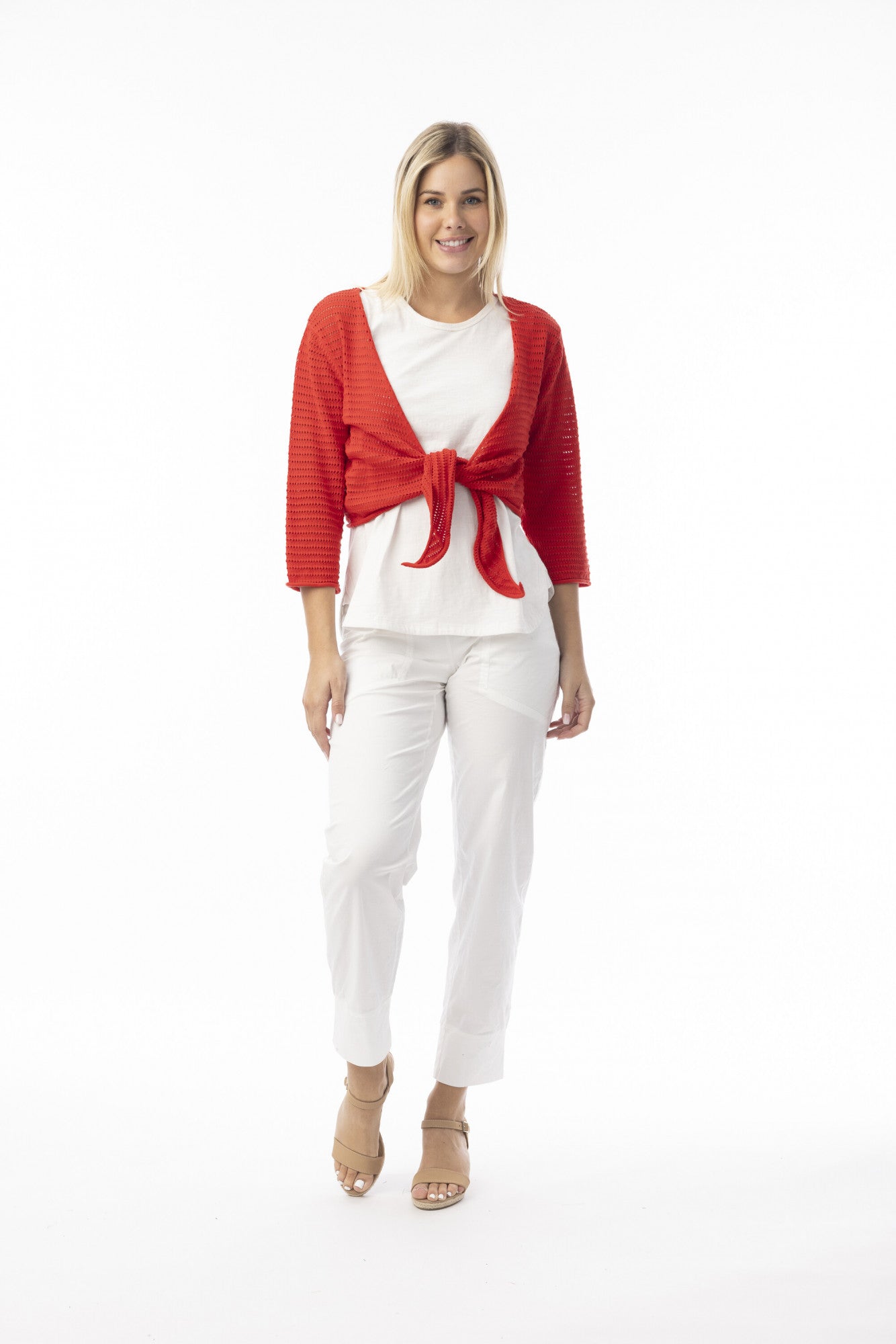 Orientique Knit Essentials Tie Shrug-Orientique-White finn