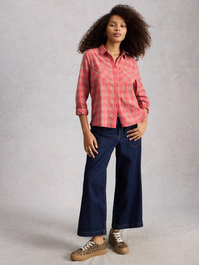 White Stuff Sophie Organic Check Shirt-White Stuff-White finn