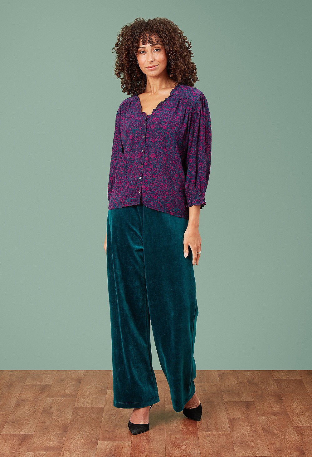 Adini Inky Swirl Damiana Top - Fushsia