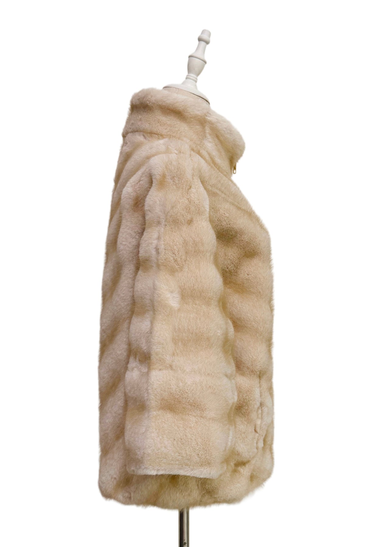 Faux Fur Chevron Cape Jacket