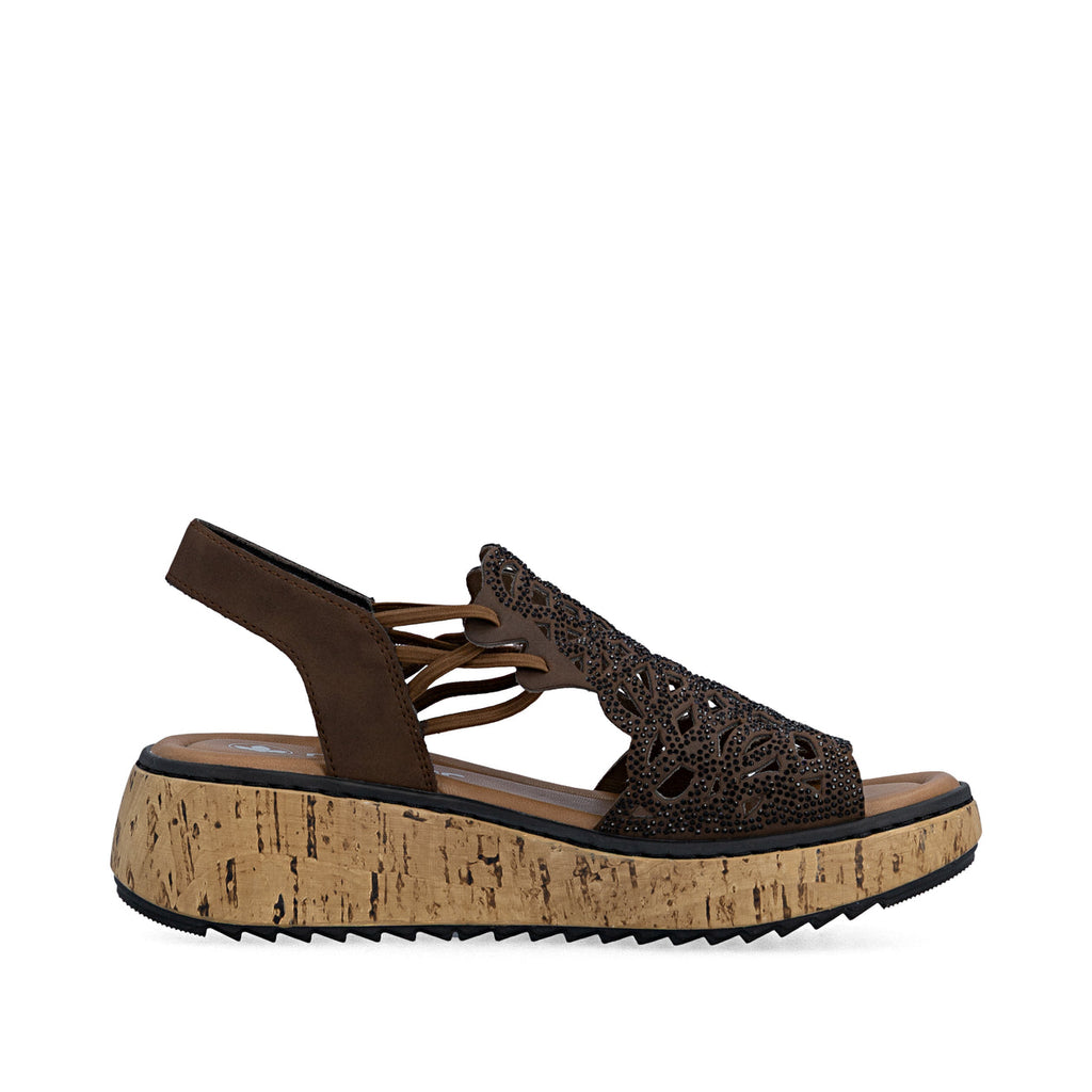 Rieker Women's Wedge Sandal - Brown V1765