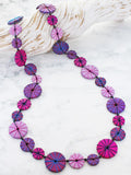 LONG WOODEN DISC & THREAD NECKLACE UJ6501