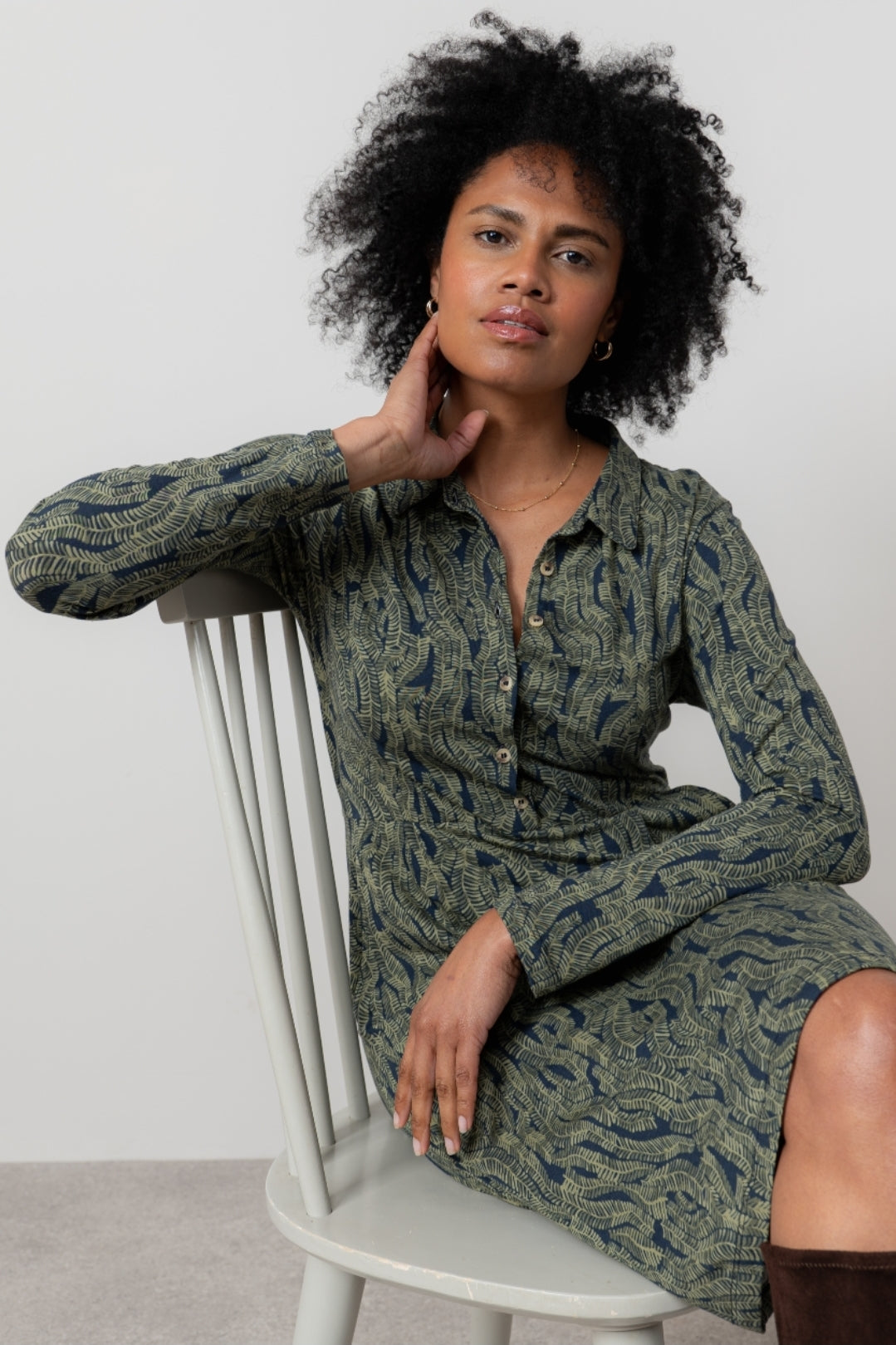 Lily and Me Elmore Dress Foliage-White finn