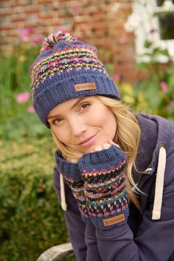 Pachamama Iona Roll Back Bobble Beanie-Pachamama-White finn