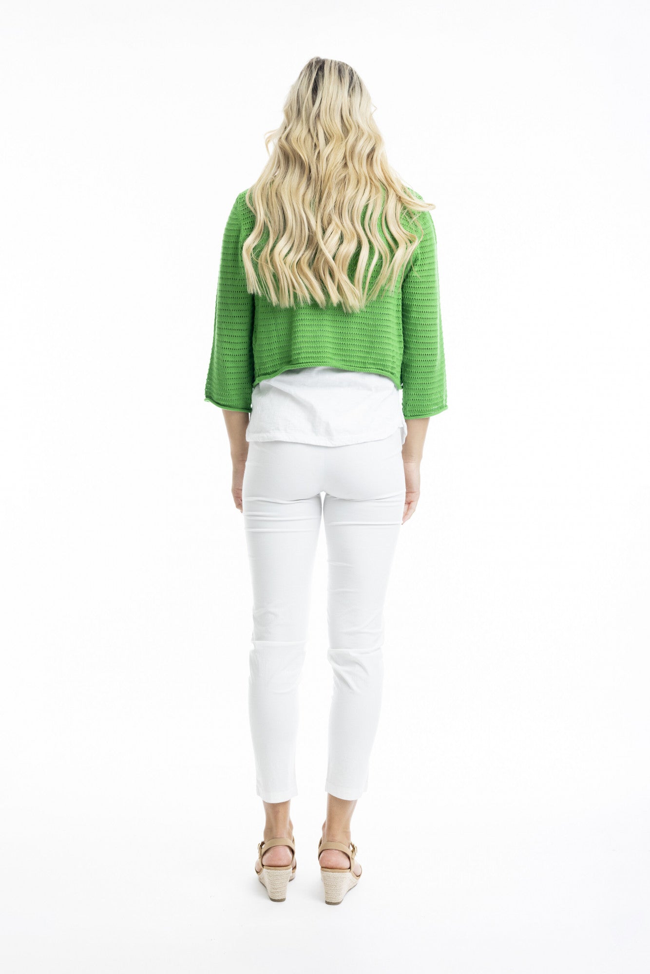 Orientique Essentials Knit Tie Shrug-knitwear-White finn
