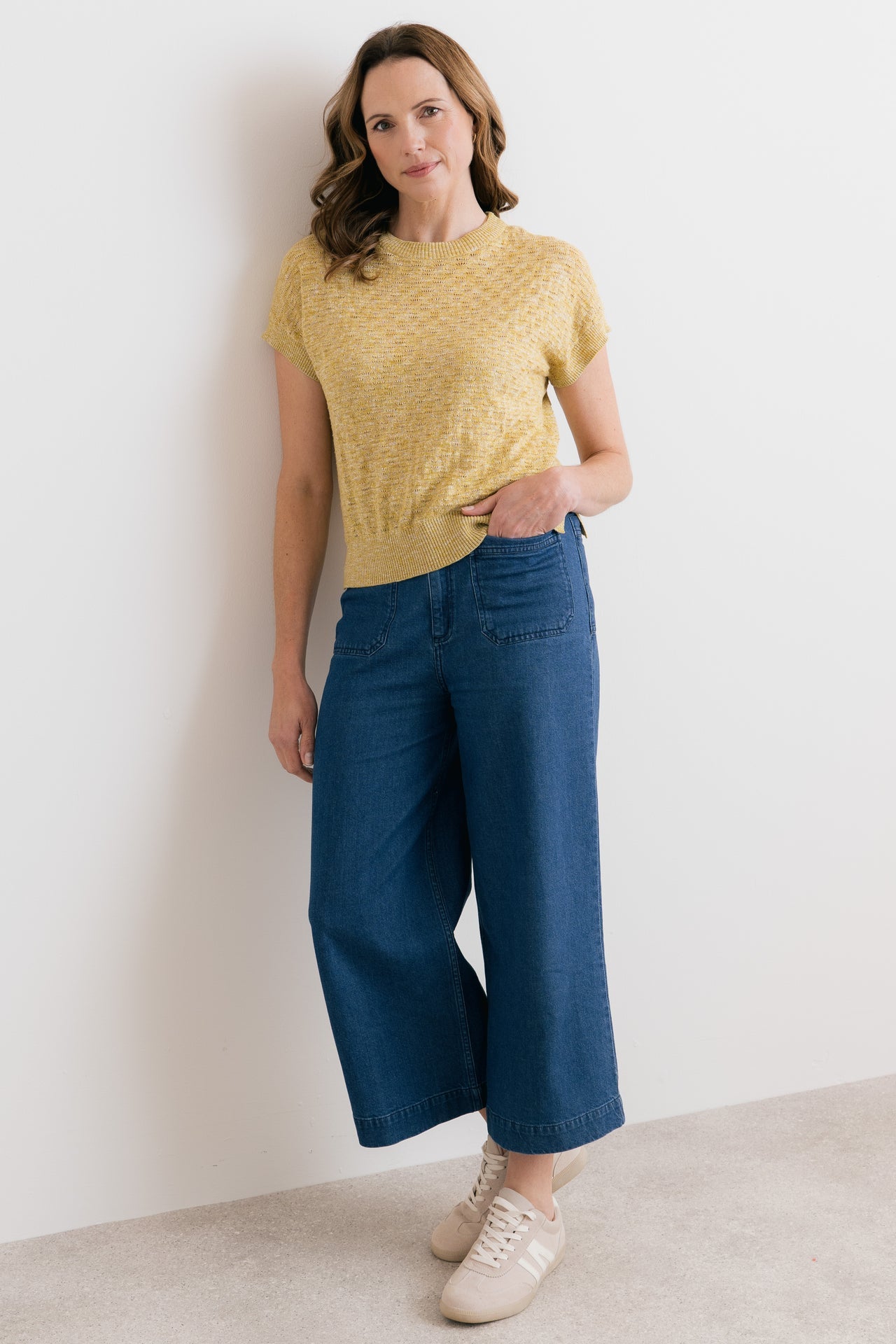 Lily and Me Lola Pointelle Knit Top Lime