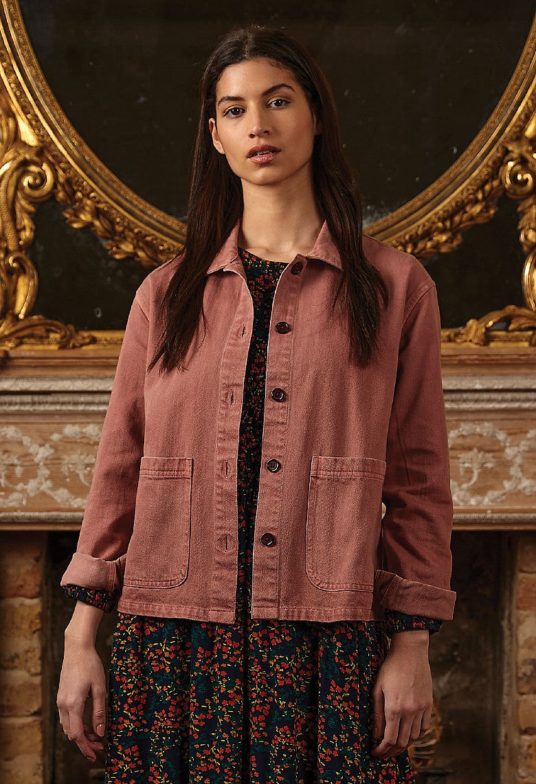 EVIE LAUNDERED COT TWILL JKT-White finn