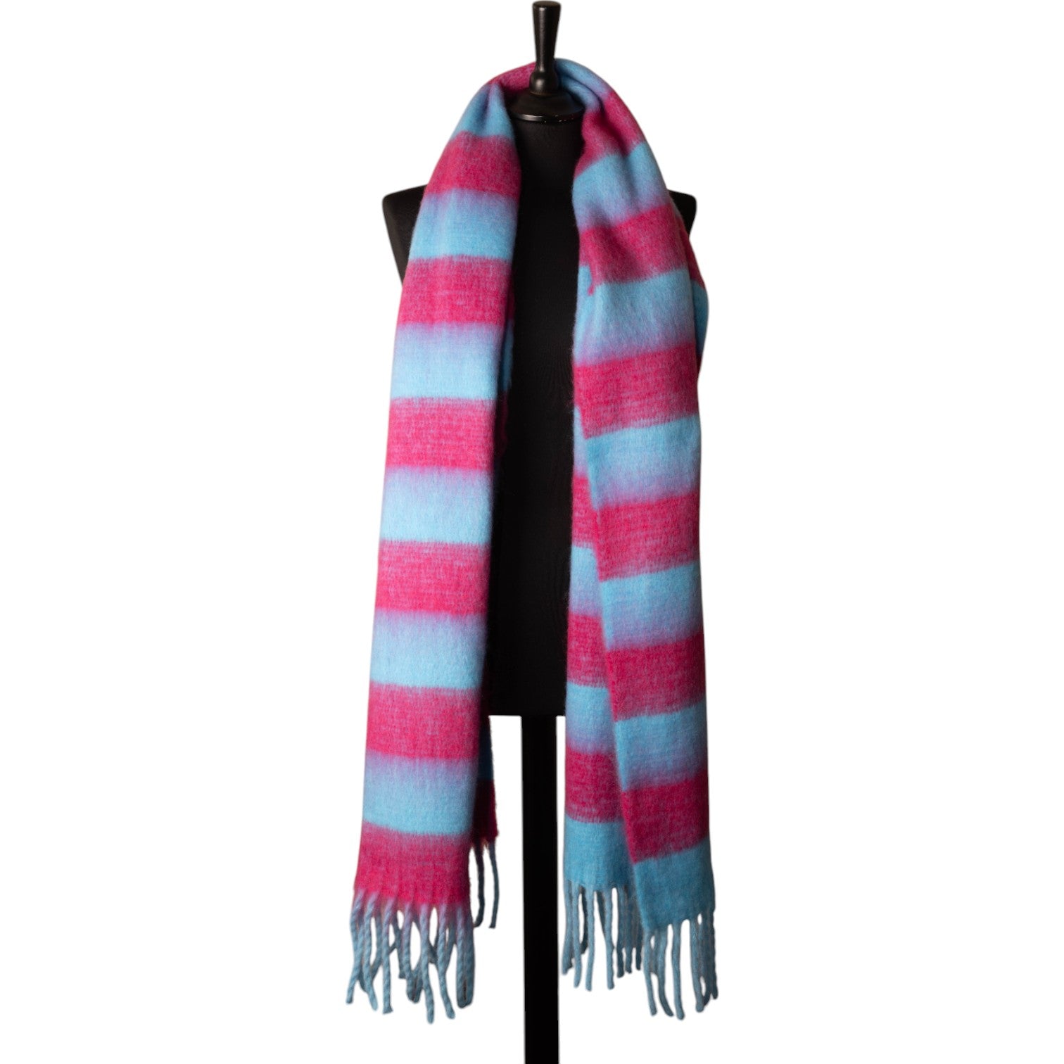 Jess and lou Striped Chunky Scarf-Jess and Lou-White finn