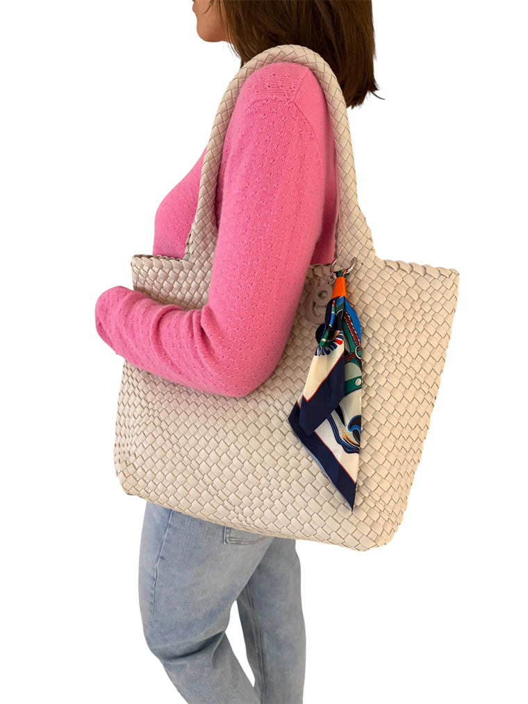 David Jones CM8276 Large Shoulder Bag-David Jones-White finn