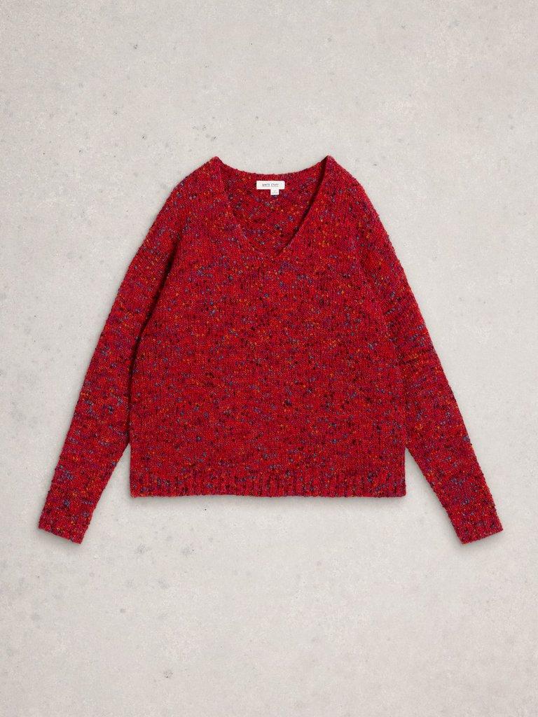 White Stuff Texture V- Neck Top-Jumper-White finn