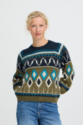 B young Bynafta Jacquard Jumper-Knitwear-White finn