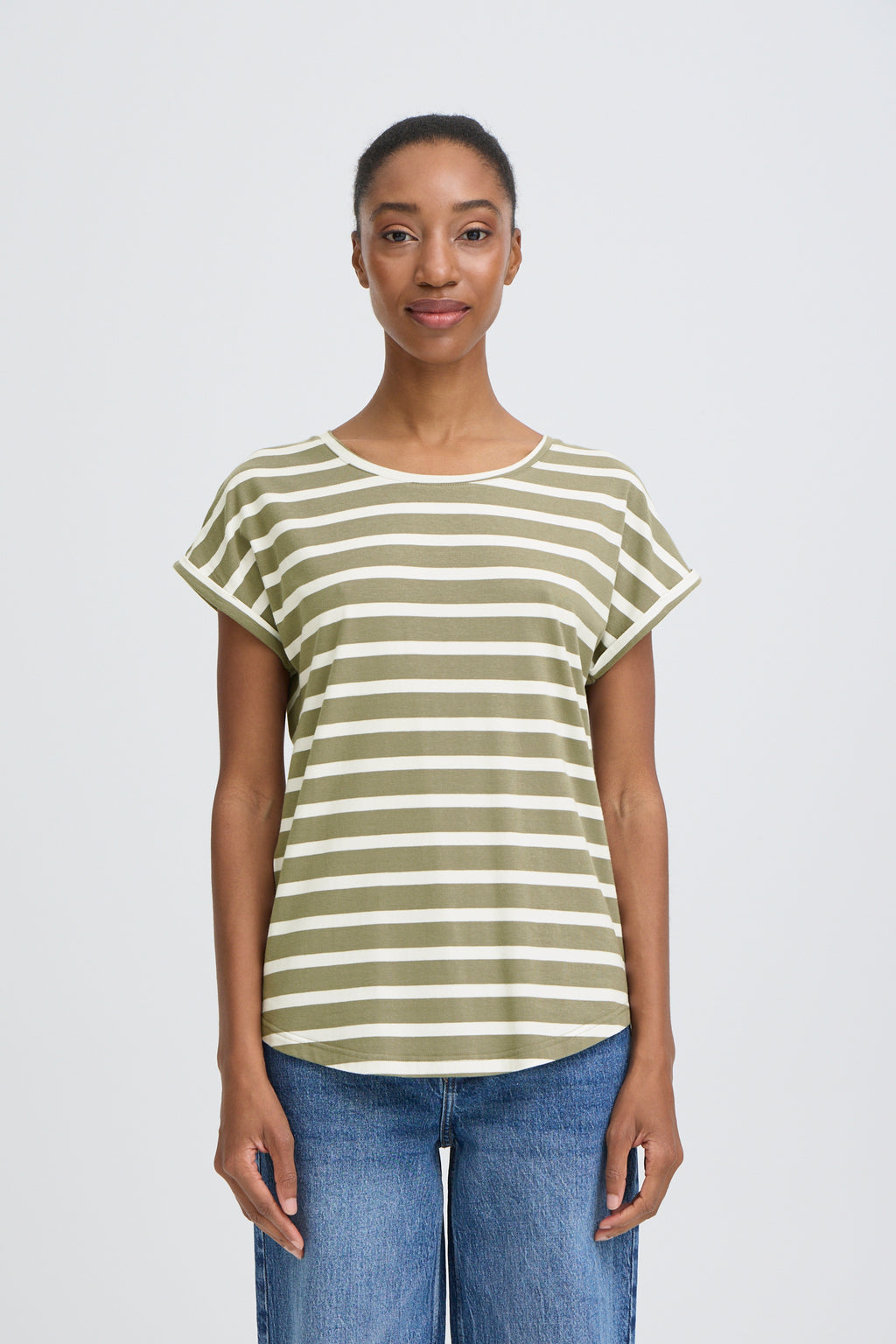 B young Bypamila Oneck Tshirt-Fransa-White finn