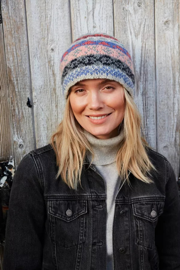 Pachamama Classic Fairisle Beanie Oatmeal-Pachamama-White finn