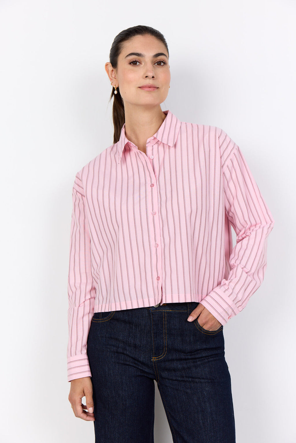 Soya Concept SC-BARDOT 1 Shirt Light pink-Soya Concept-White finn