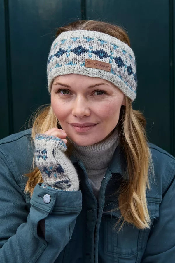 Pachamama Loch Fyne Merino Headband Green-Pachamama-White finn