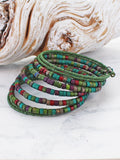 Suzie Blue Wooden Bead Spiral Bracelet DC6311-Bracelet-White finn