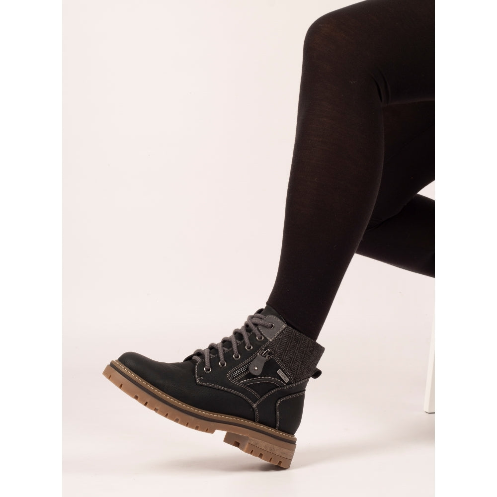 Caramel Black Waterproof Ankle Boot