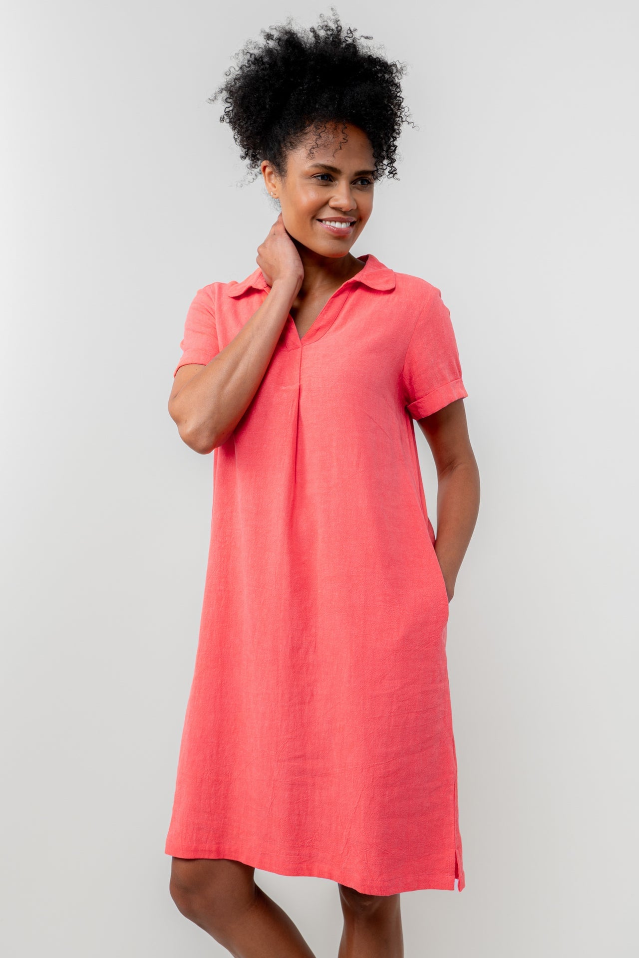 Lily and Me Lavender Dress Plain Linen-Dress-White finn