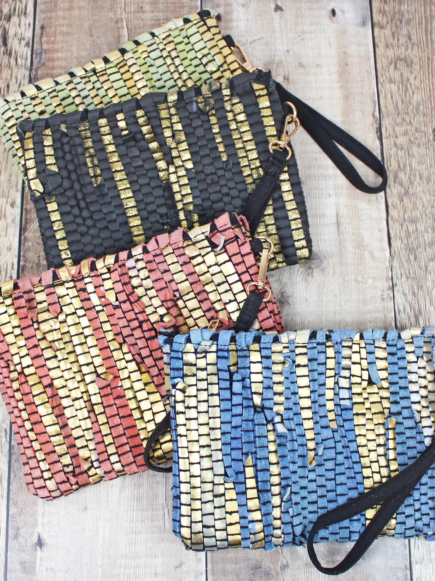 Upcycled Leather Clutch Bag CR1502-Bag-White finn