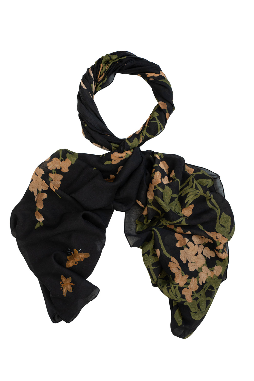 One Hundred Stars Wisteria Black Scarf